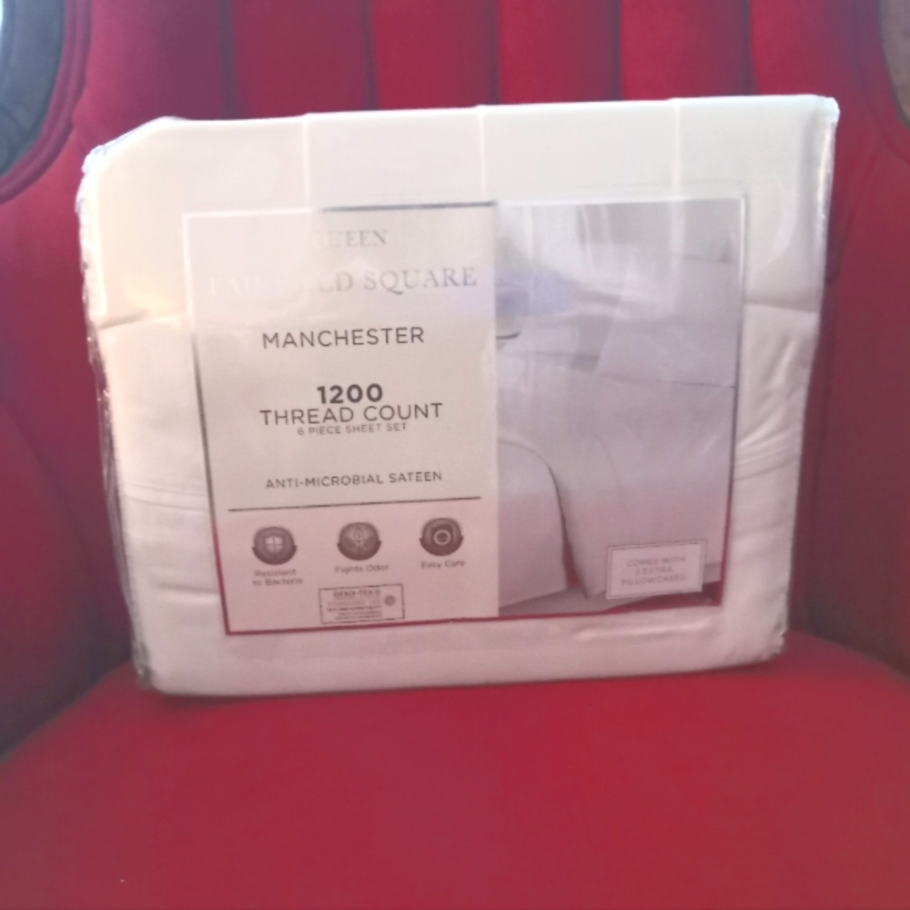 NEW Queen 1200 tc Sateen Cotton Sheet Set, White